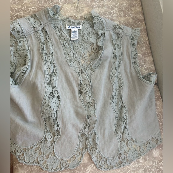 April Cornell Lace Cotton/Linen Shrug - Picture 4 of 10